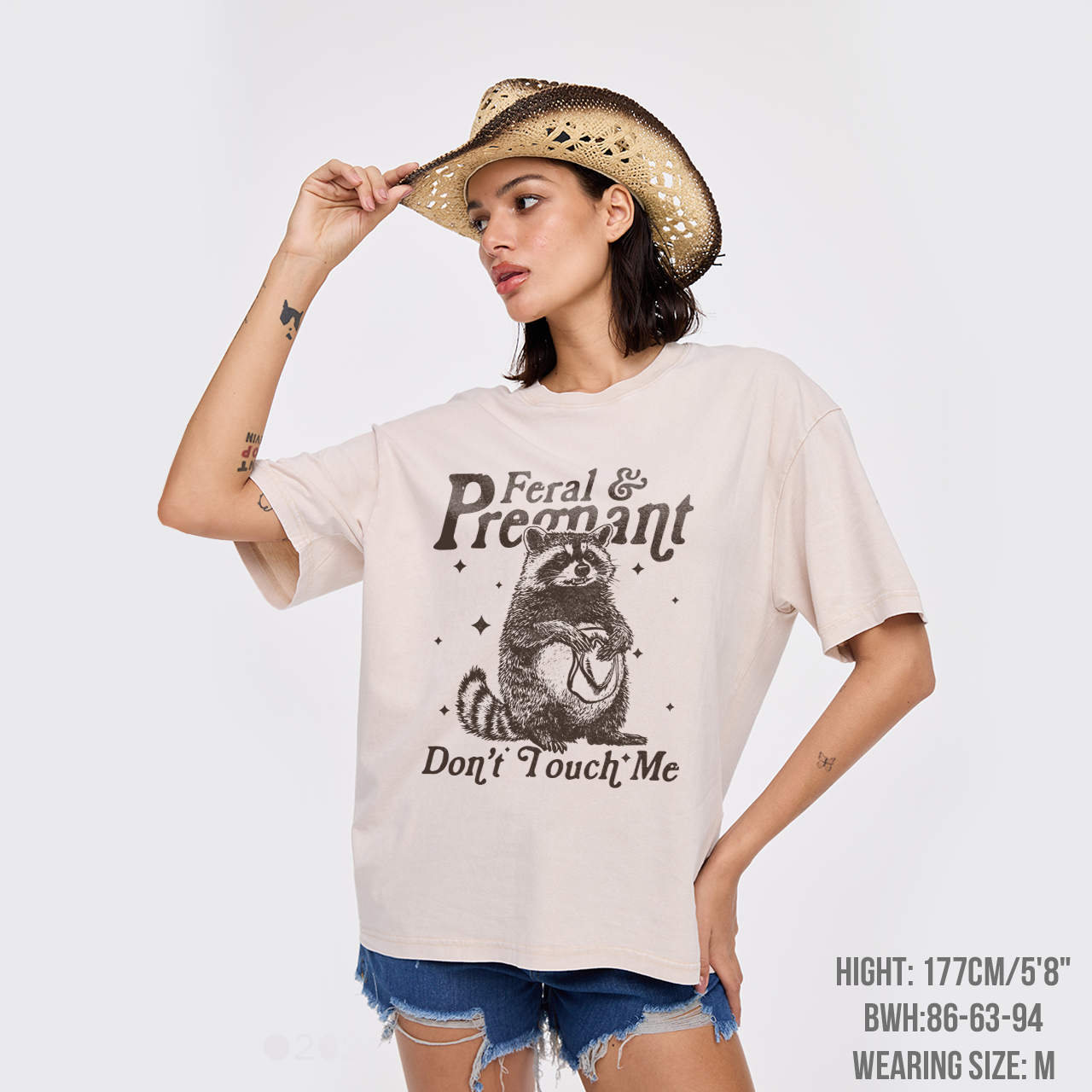 Feral And Pregnant Don't Touch Me Garment-dye Tees