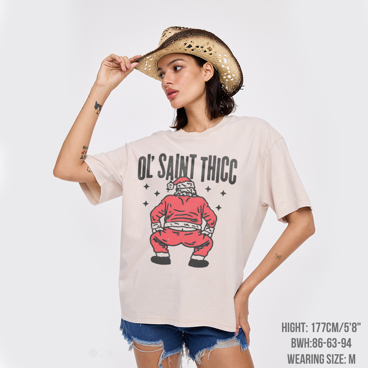 Funny Santa Christmas Garment-dye Tees