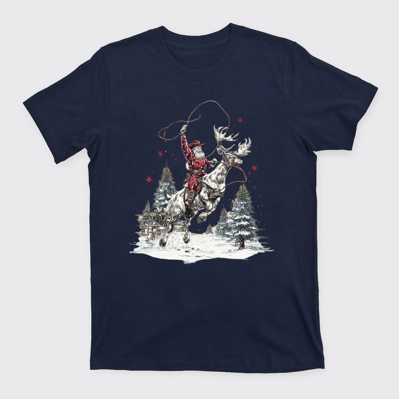 Retro Cowboy Santa Claus T-Shirts