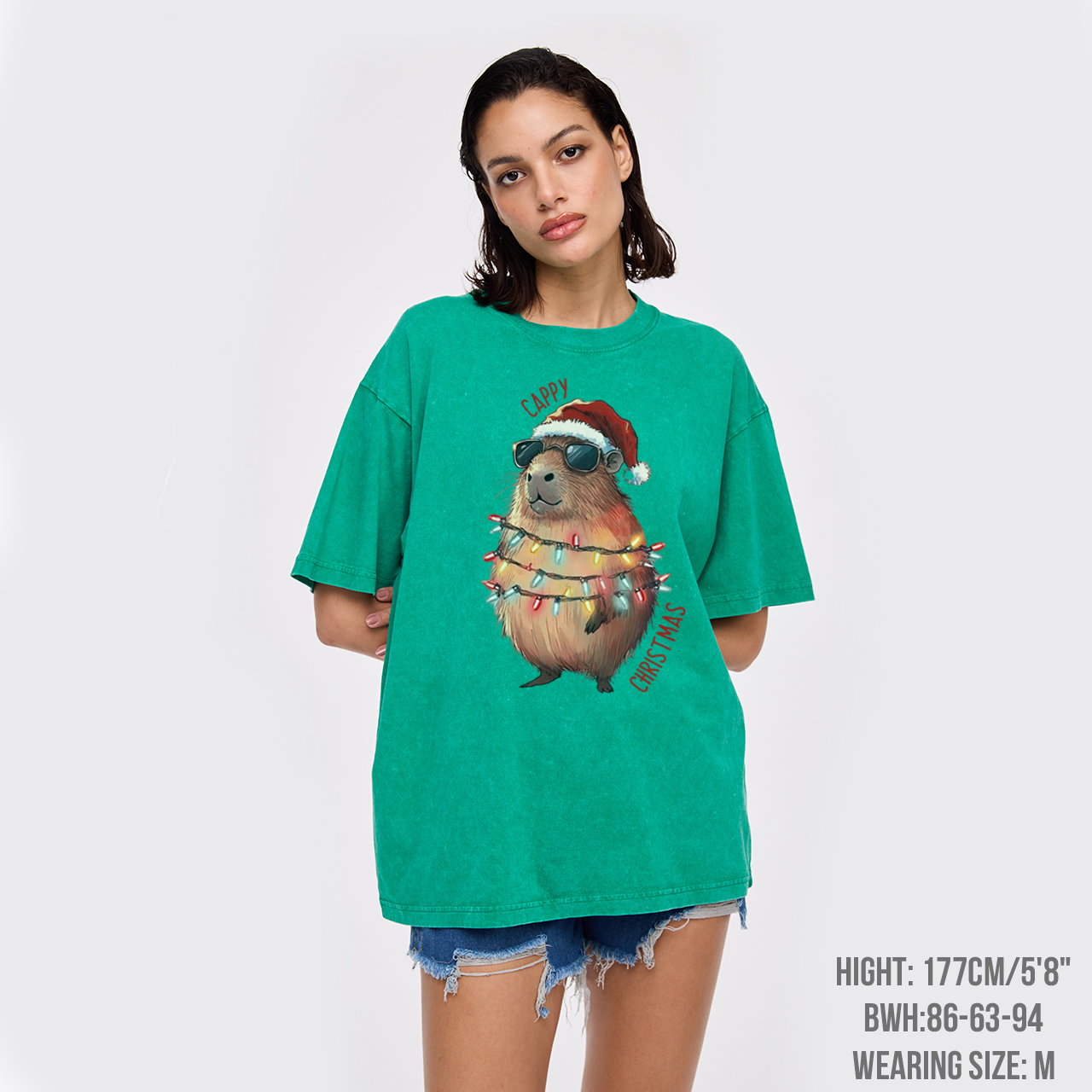 Cappy Christmas Lights Garment-dye Tees
