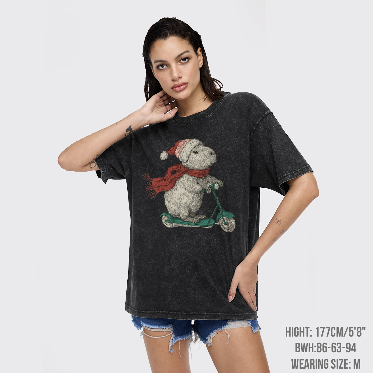 Christmas Capybara Funny Holiday Garment-dye Tees