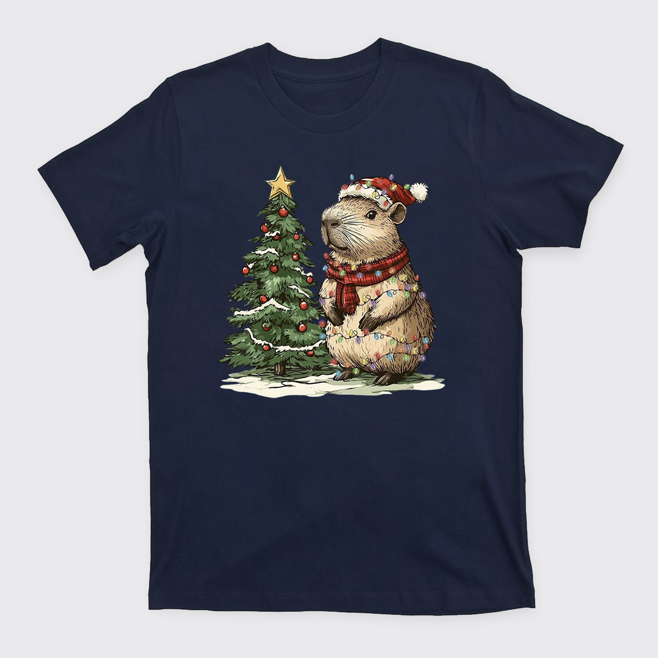 Capybara Christmas Tree T-Shirts