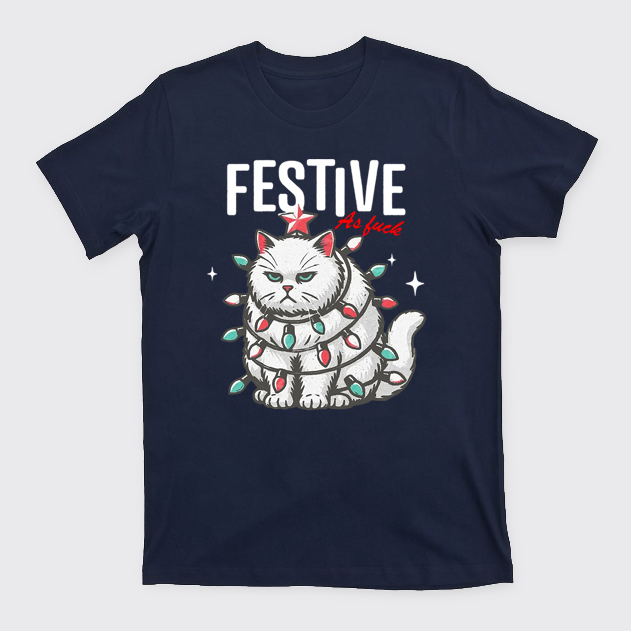 Funny Christmas Cat Sarcastic Holiday T-Shirts
