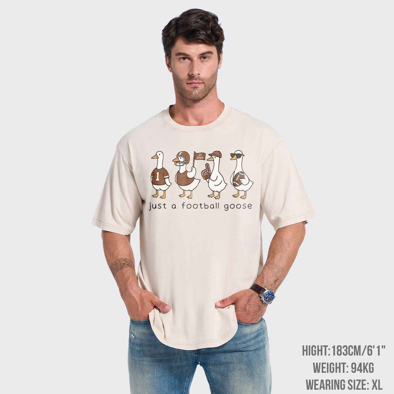 Silly Goose Football Garment-dye Tees