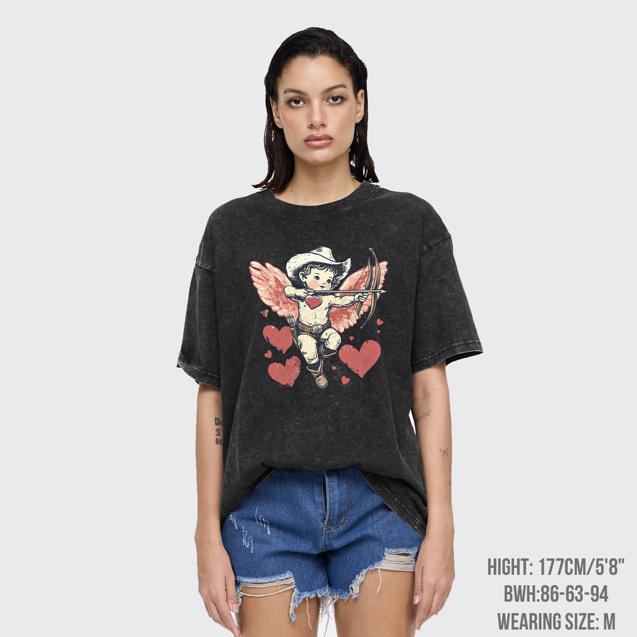 Retro Cupid Be My Valentine Garment-dye Tees