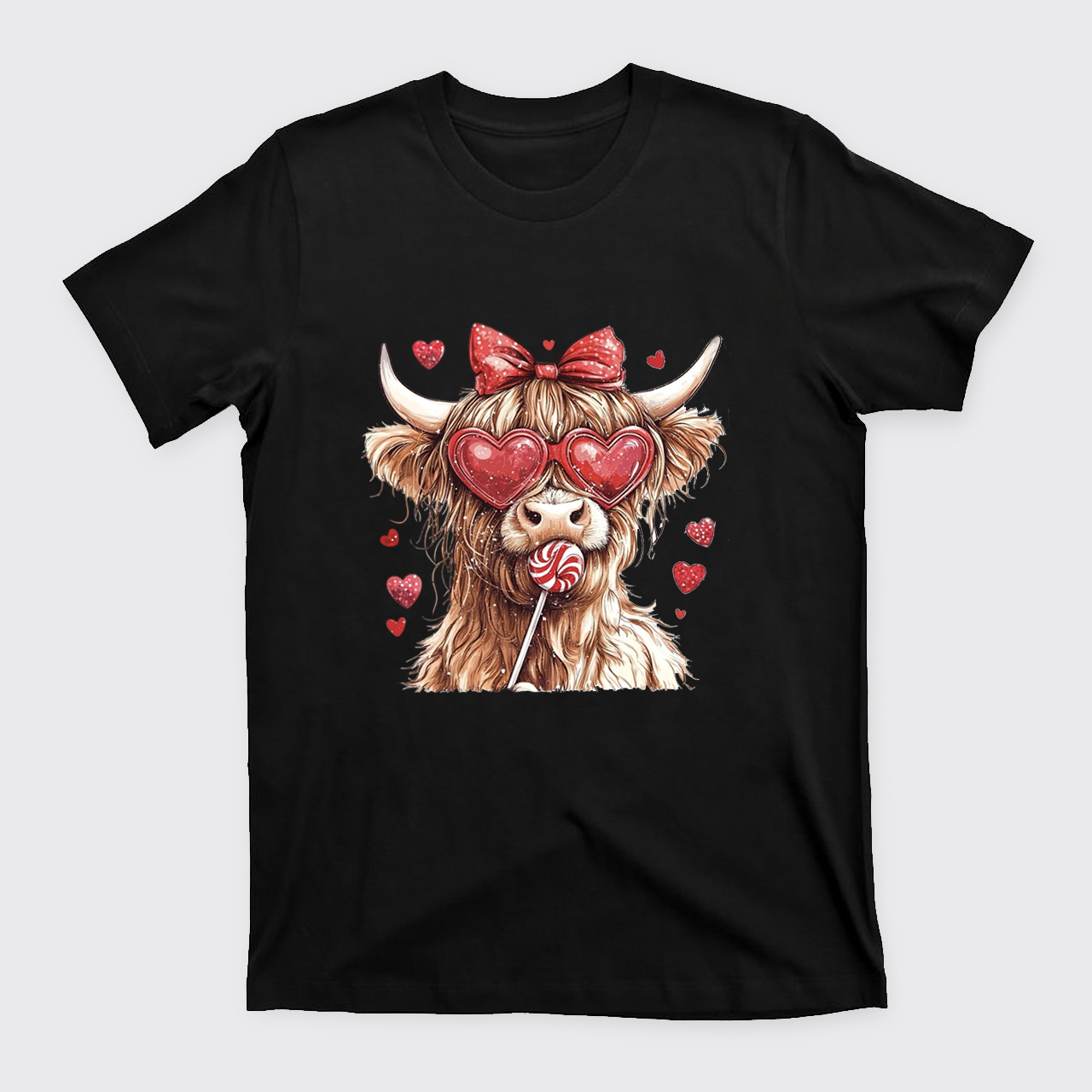 Highland Cow Valentine T-Shirts