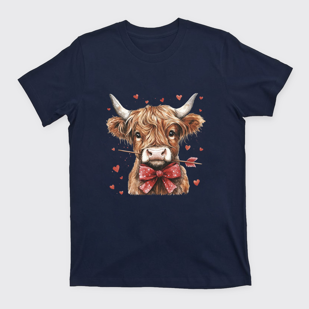 Highland Cow Valentine Heart T-Shirts