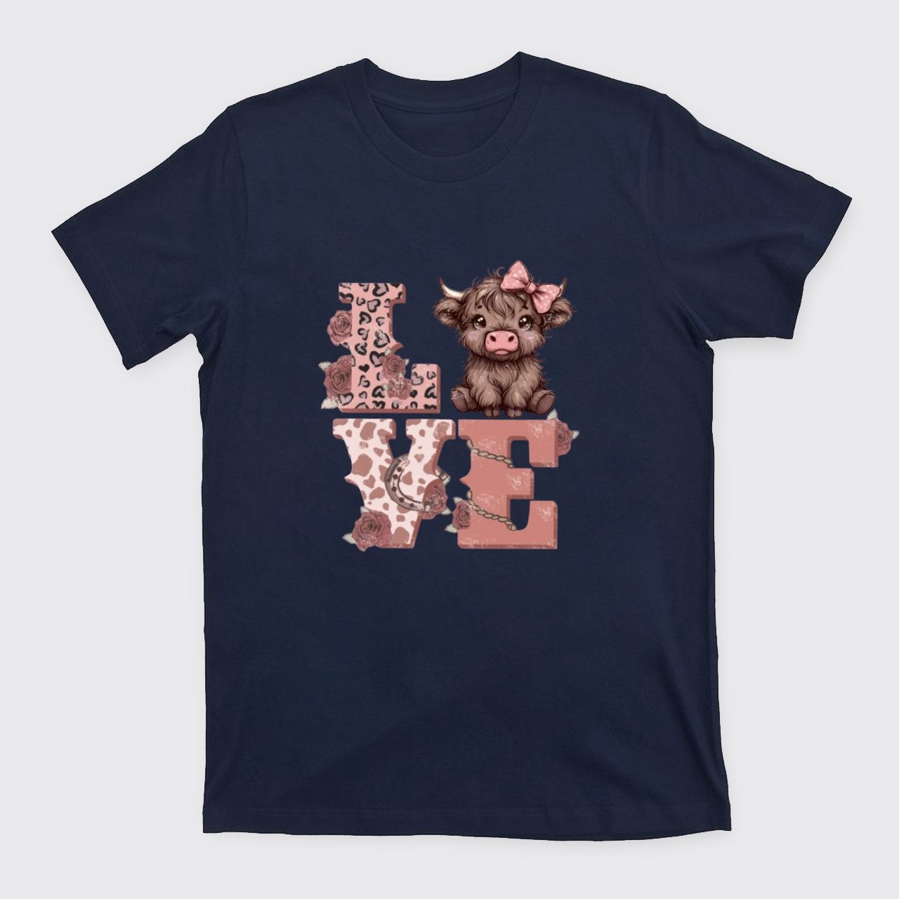 Valentines Highland Cow Love T-Shirts