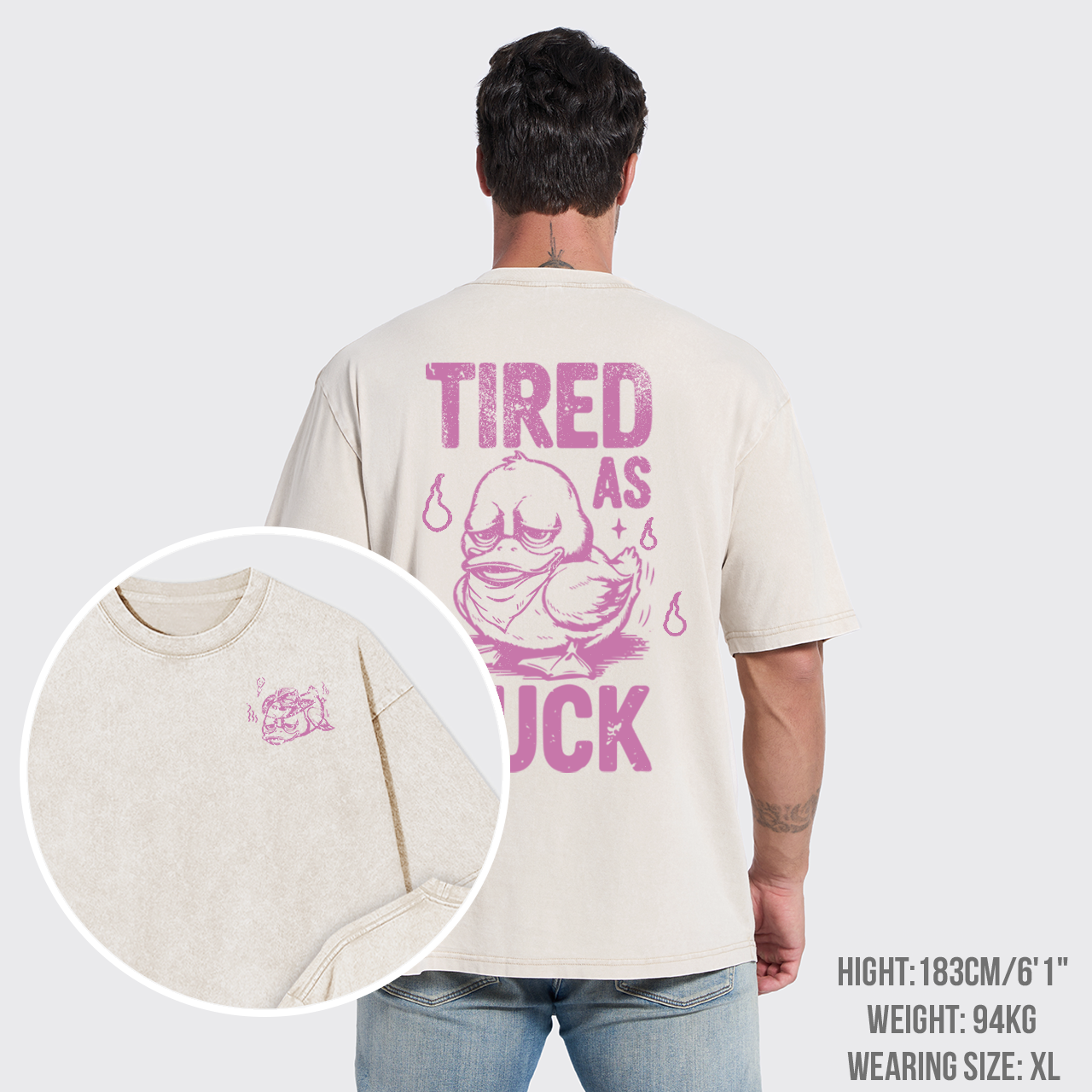 Funny Duck-Tired As Duck Garment-dye Tees