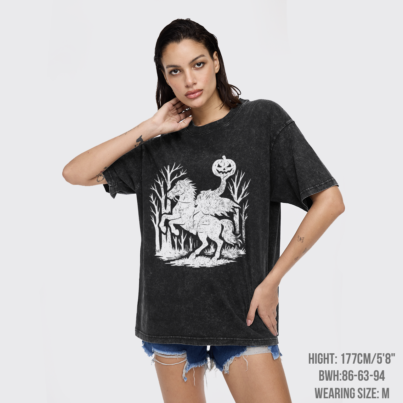 Halloween Scary Headless Horseman Garment-dye Tees