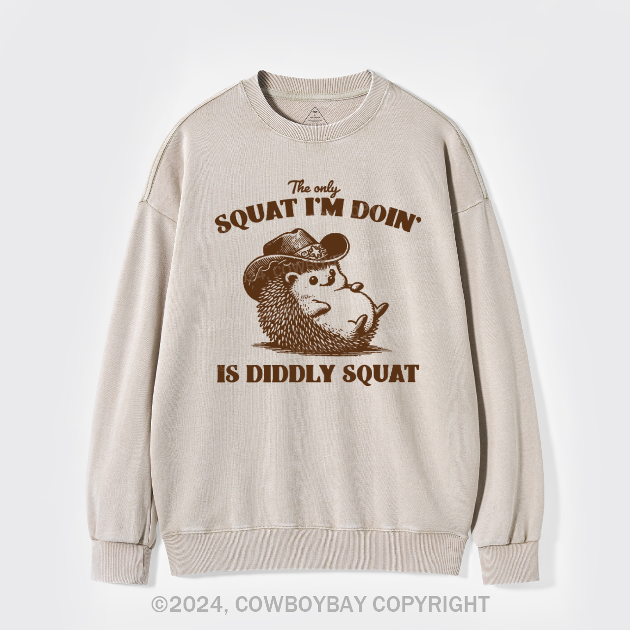 The Only Squat I'm Doing,Is Diddly Squat Washed Sweatshirts