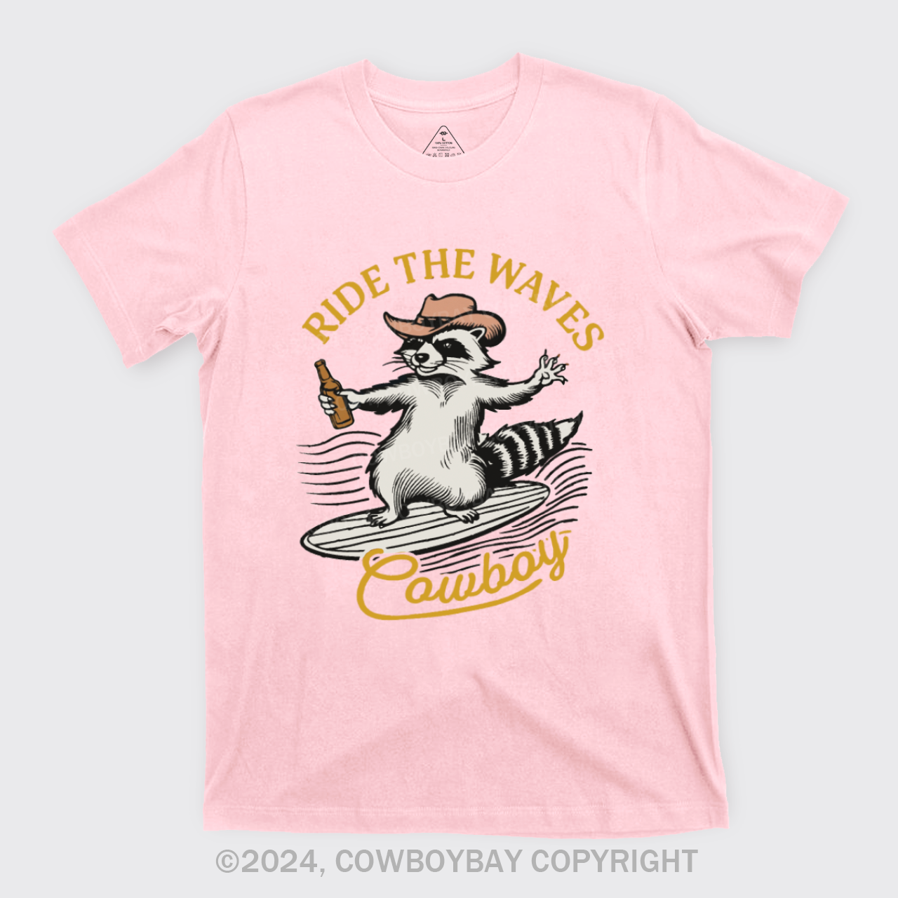 Surfing Cowboy Raccoon With Beer T-Shirts