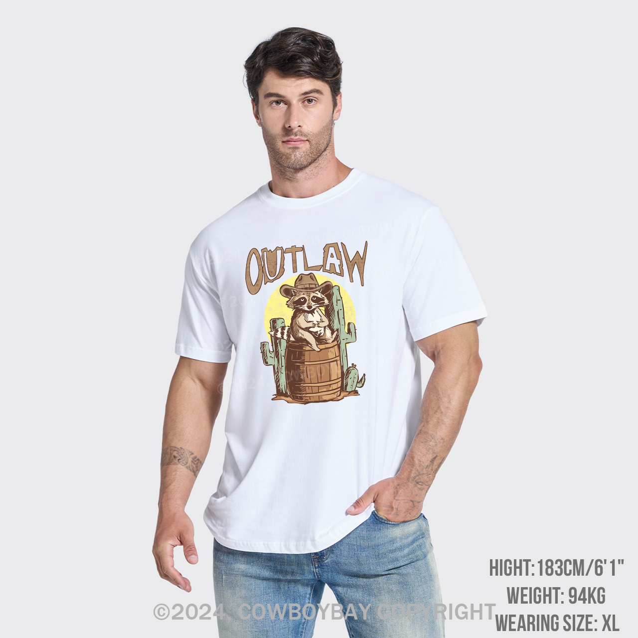 Retro Outlaw Raccoon Cowboy T-Shirts