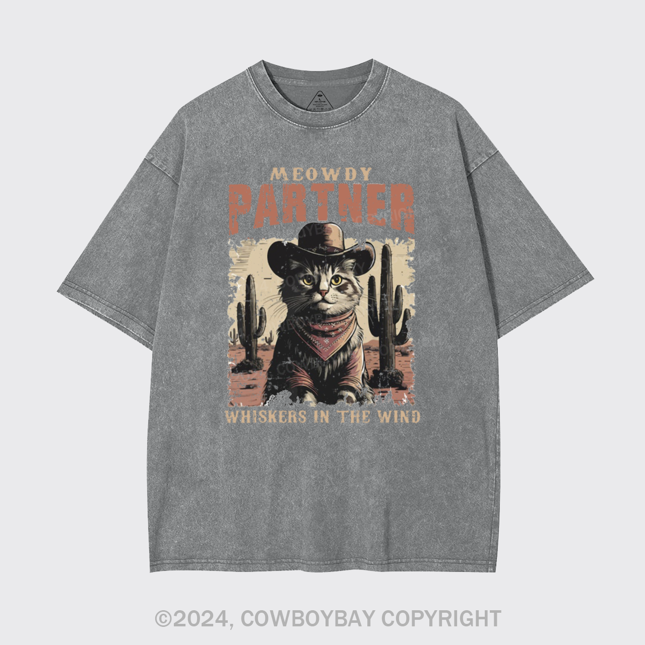 Meowdy Partner Cowboy Cat Garment-dye Tees