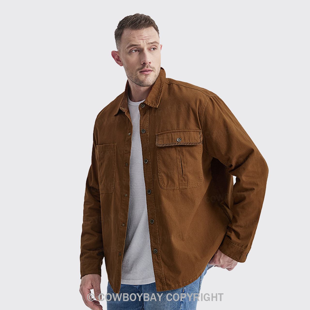 Dark Brown Corduroy Washed Cotton Shirt