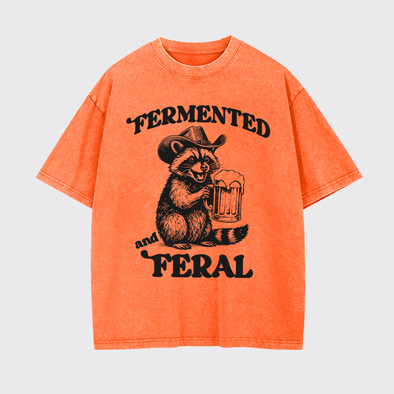 Fermented And Feral Funny Raccoon Garment-dye Tees