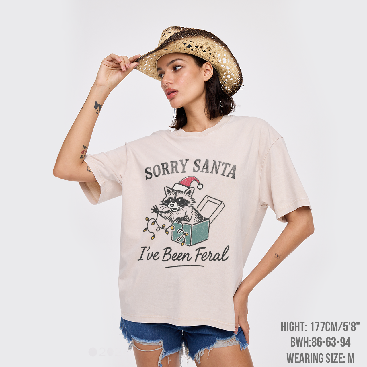 Sorry Santa I've Been Feral Garment-dye Tees