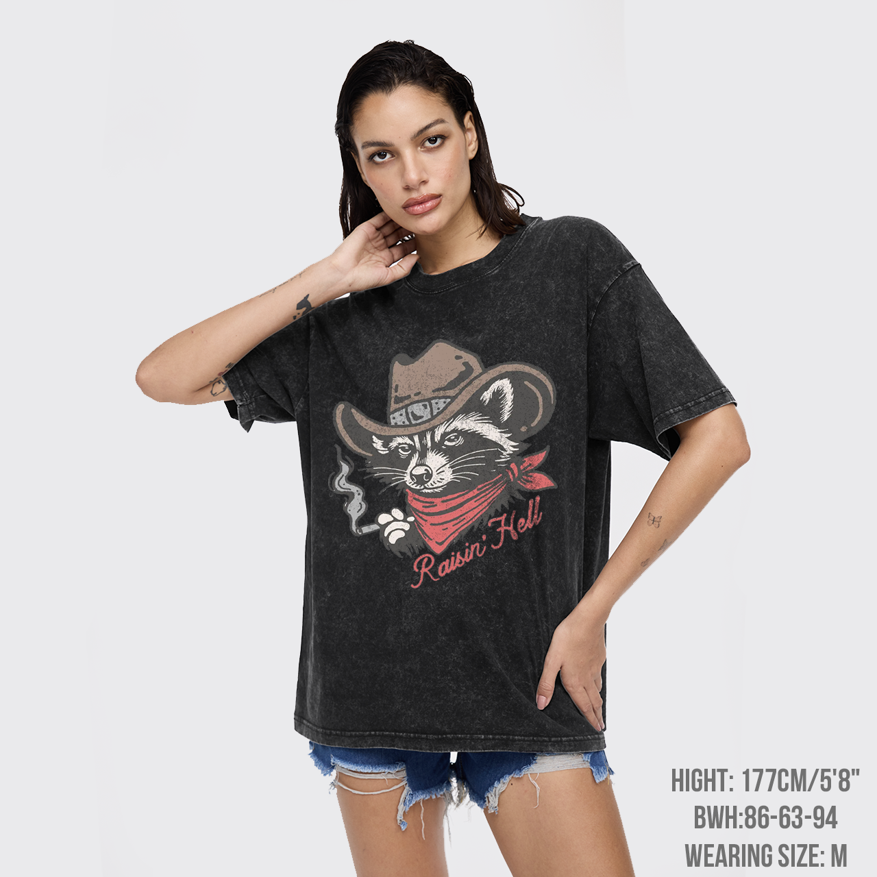 Raisin' Hell Vintage Cowboy Country Garment-dye Tees