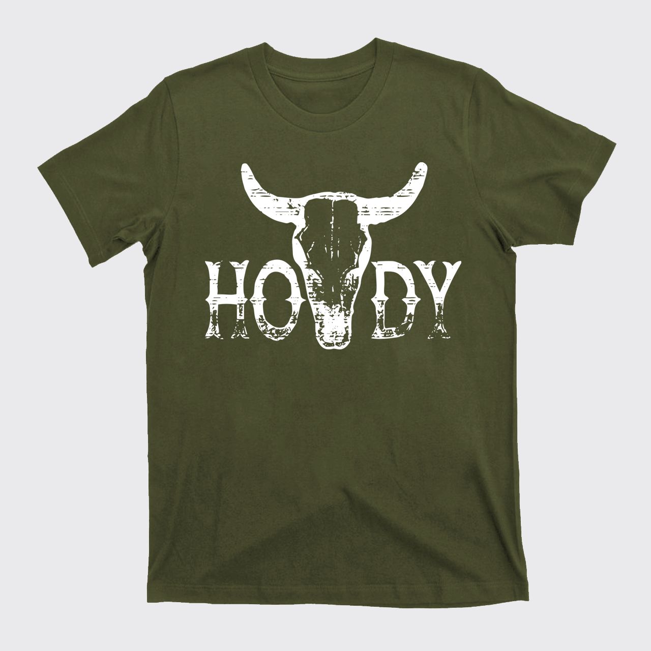 Howdy Western Bull Skull T-Shirts