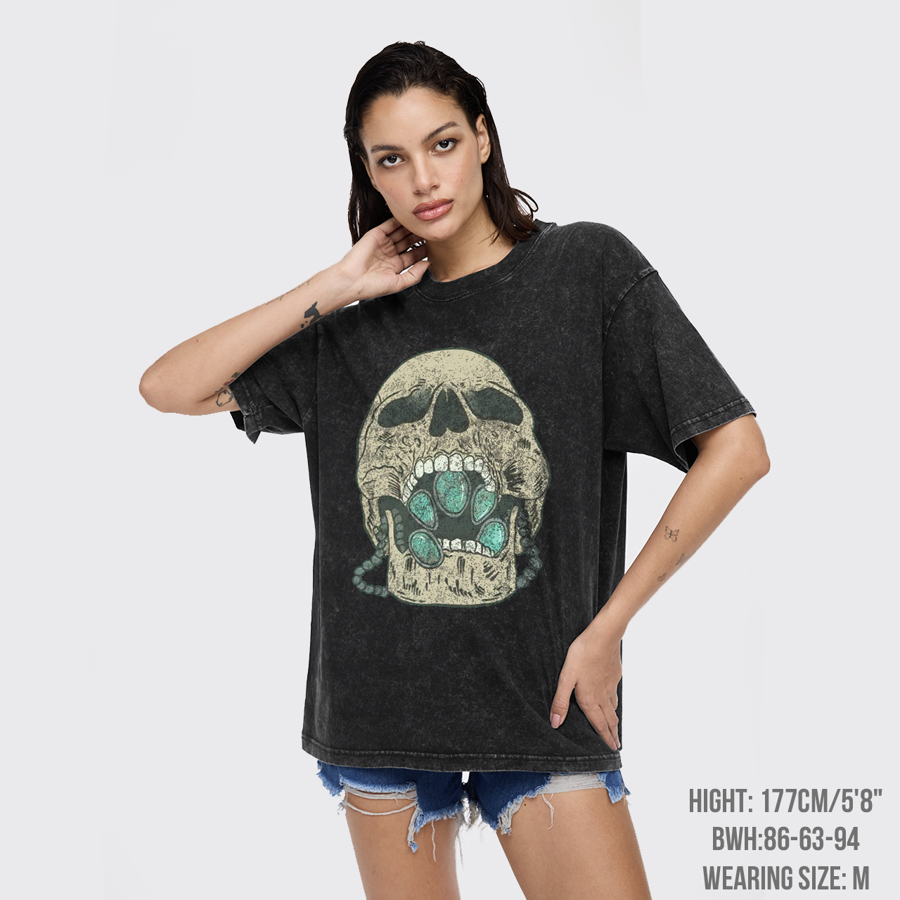 Vintage Skeleton Cowgirl Garment-dye Tees