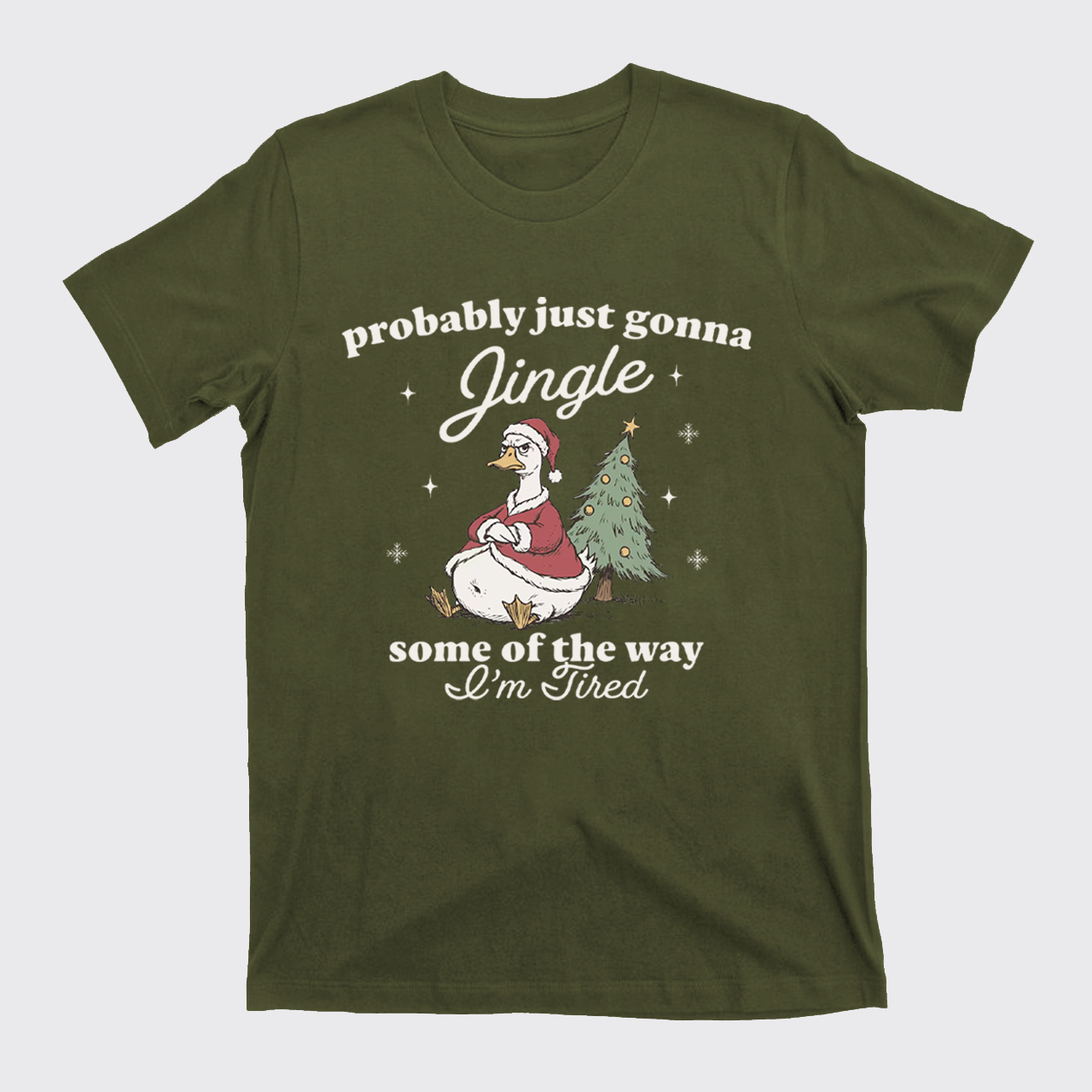 Funny Tired Christmas Goose T-Shirts