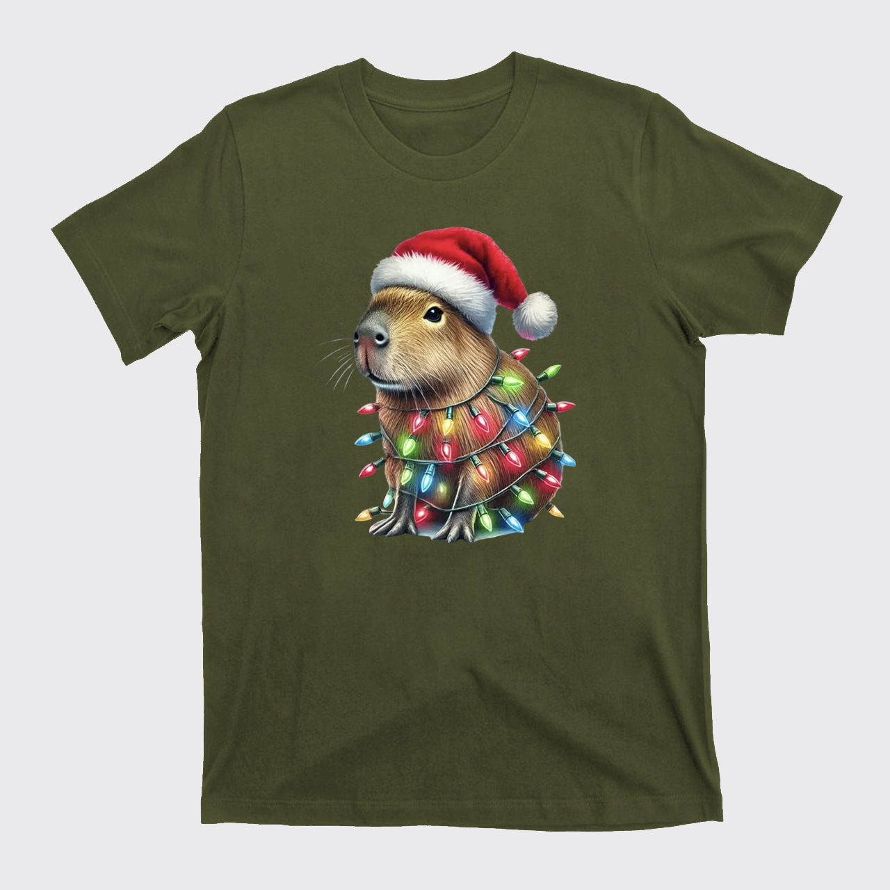 Capybara Christmas Lights T-Shirts