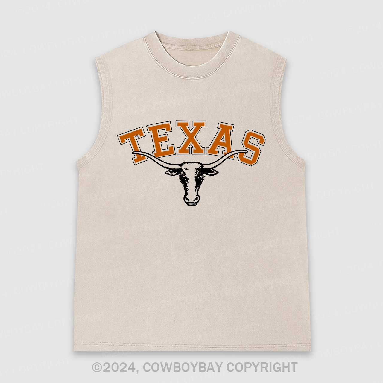Texas Cow Bull Washed Tanks