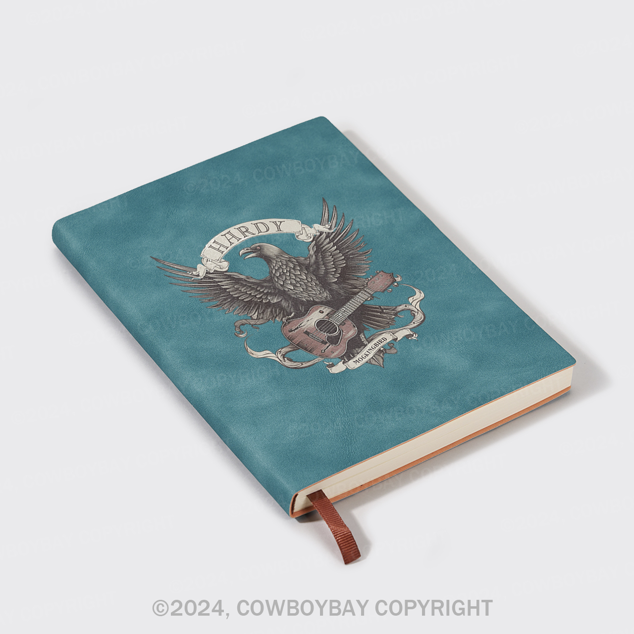 A5 Vintage Sheepbark Notebook-Hardy Vintage Crow Western Country Music