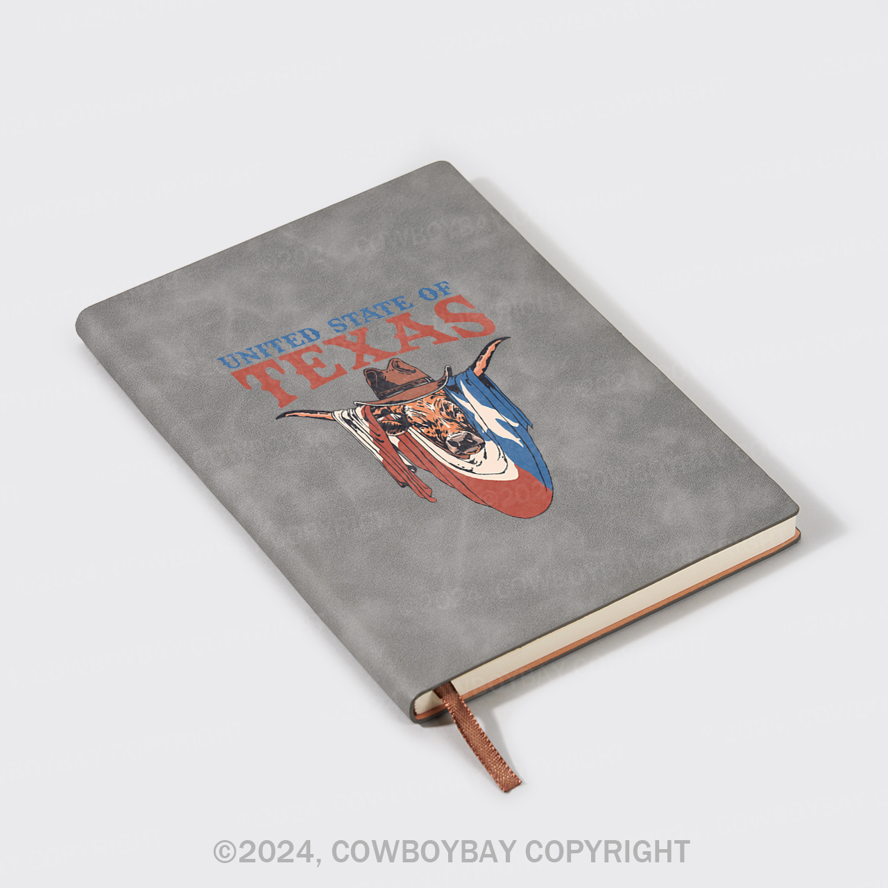 A5 Vintage Sheepbark Notebook-UNITED STATE OF TEXAS