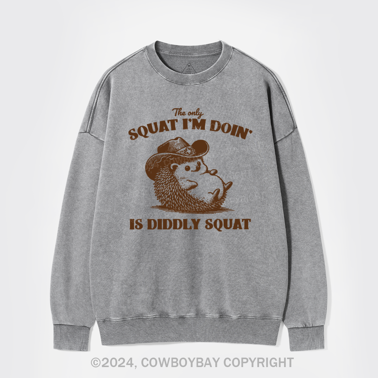 The Only Squat I'm Doing,Is Diddly Squat Washed Sweatshirts