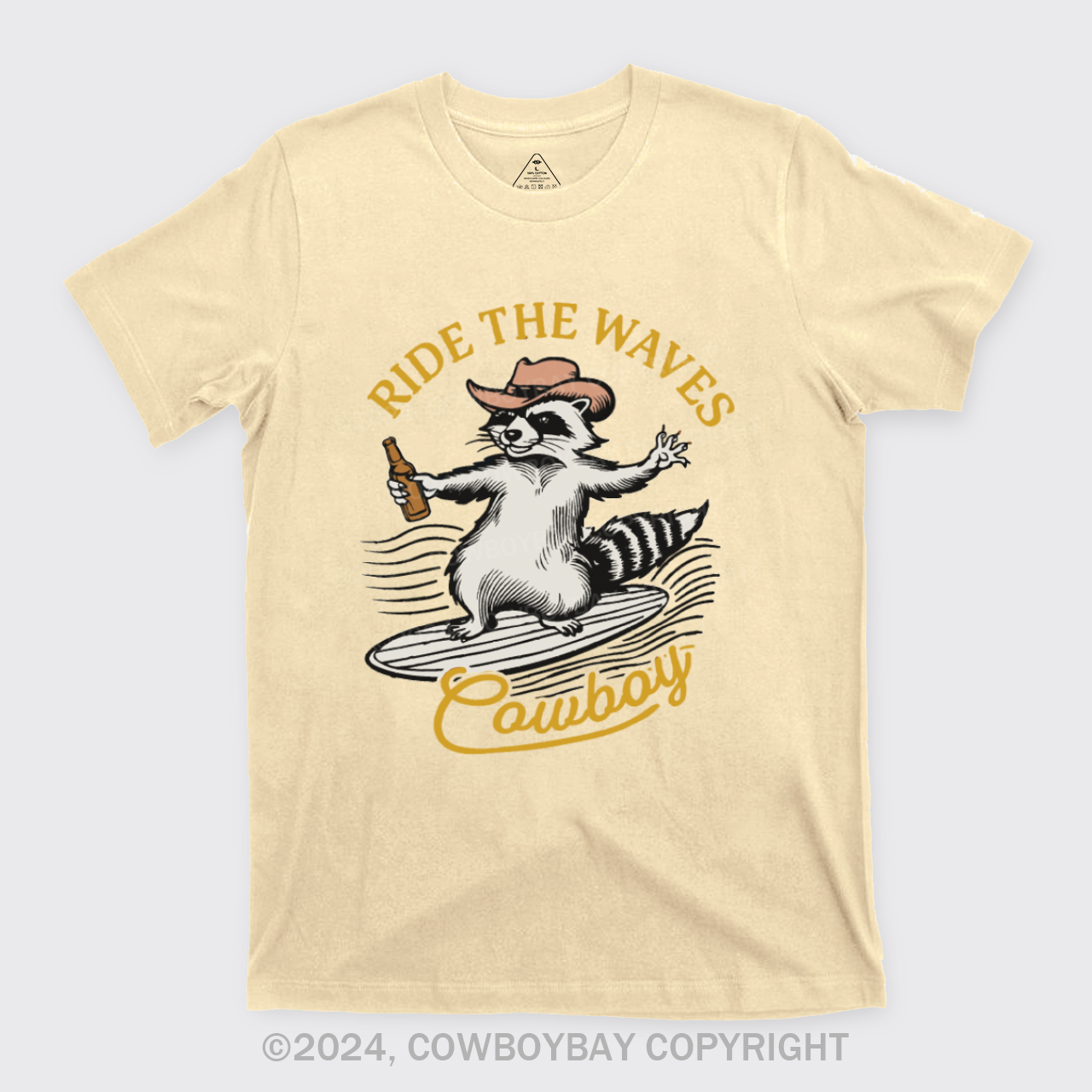 Surfing Cowboy Raccoon With Beer T-Shirts