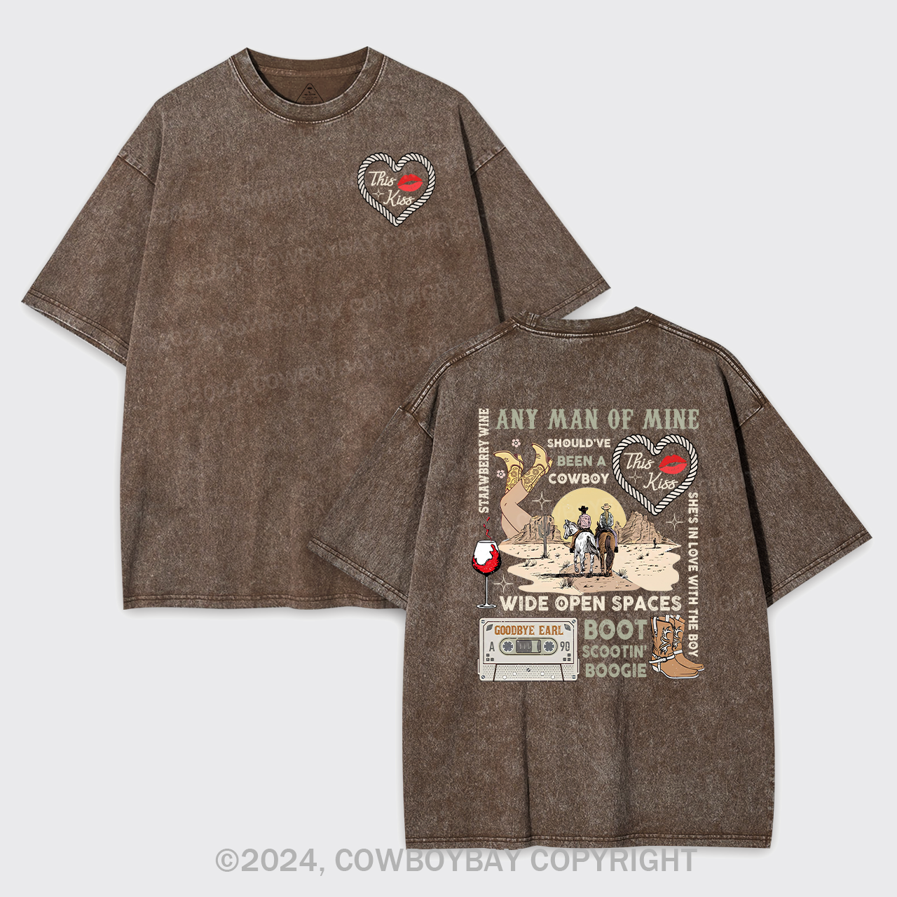 90s Country Music Any Man Of Mine Valentine Garment-dye Tees