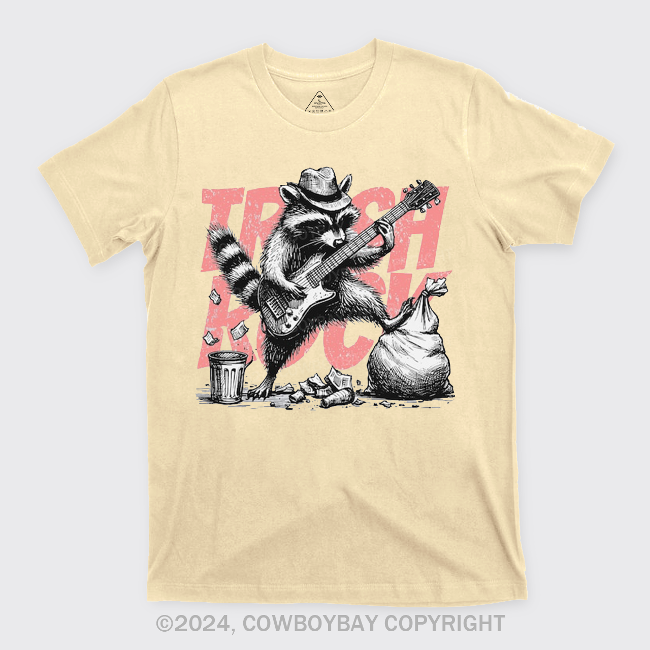 Raccoon Playing Guitar Retro T-Shirts