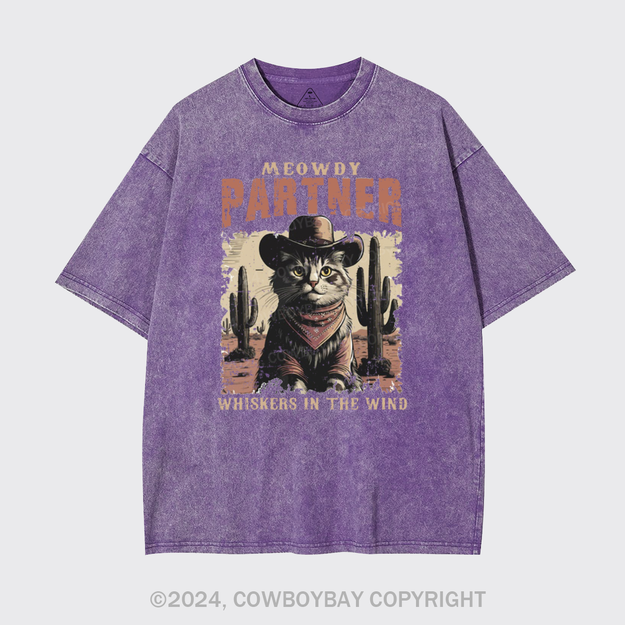 Meowdy Partner Cowboy Cat Garment-dye Tees
