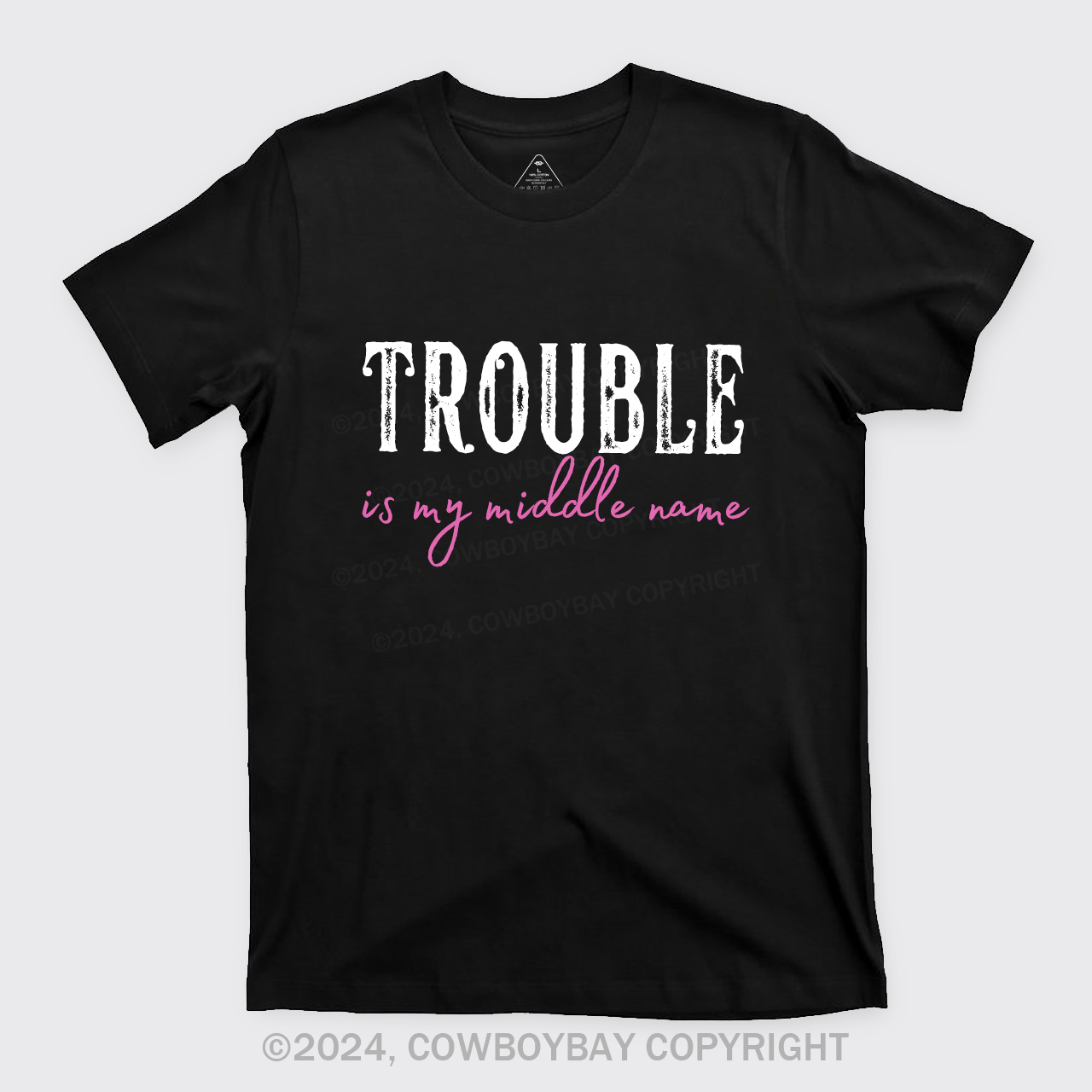 Trouble Follows Me Couples T-Shirts