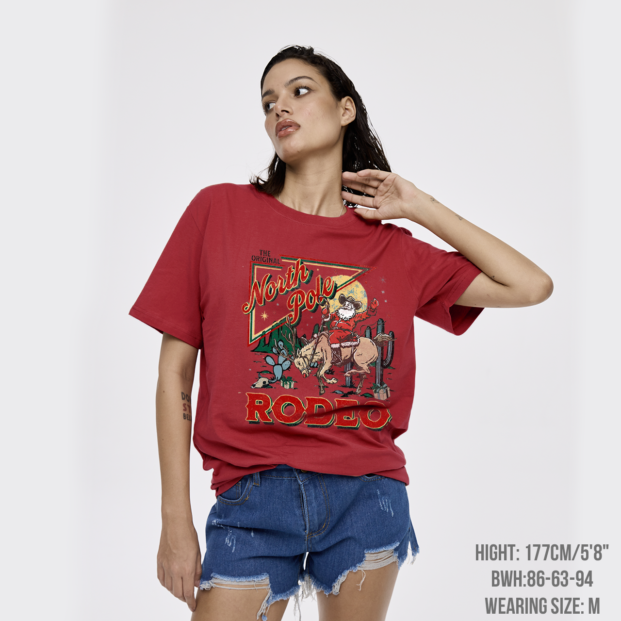 Retro North Pole Rodeo Cowboy Santa Christmas T-Shirts