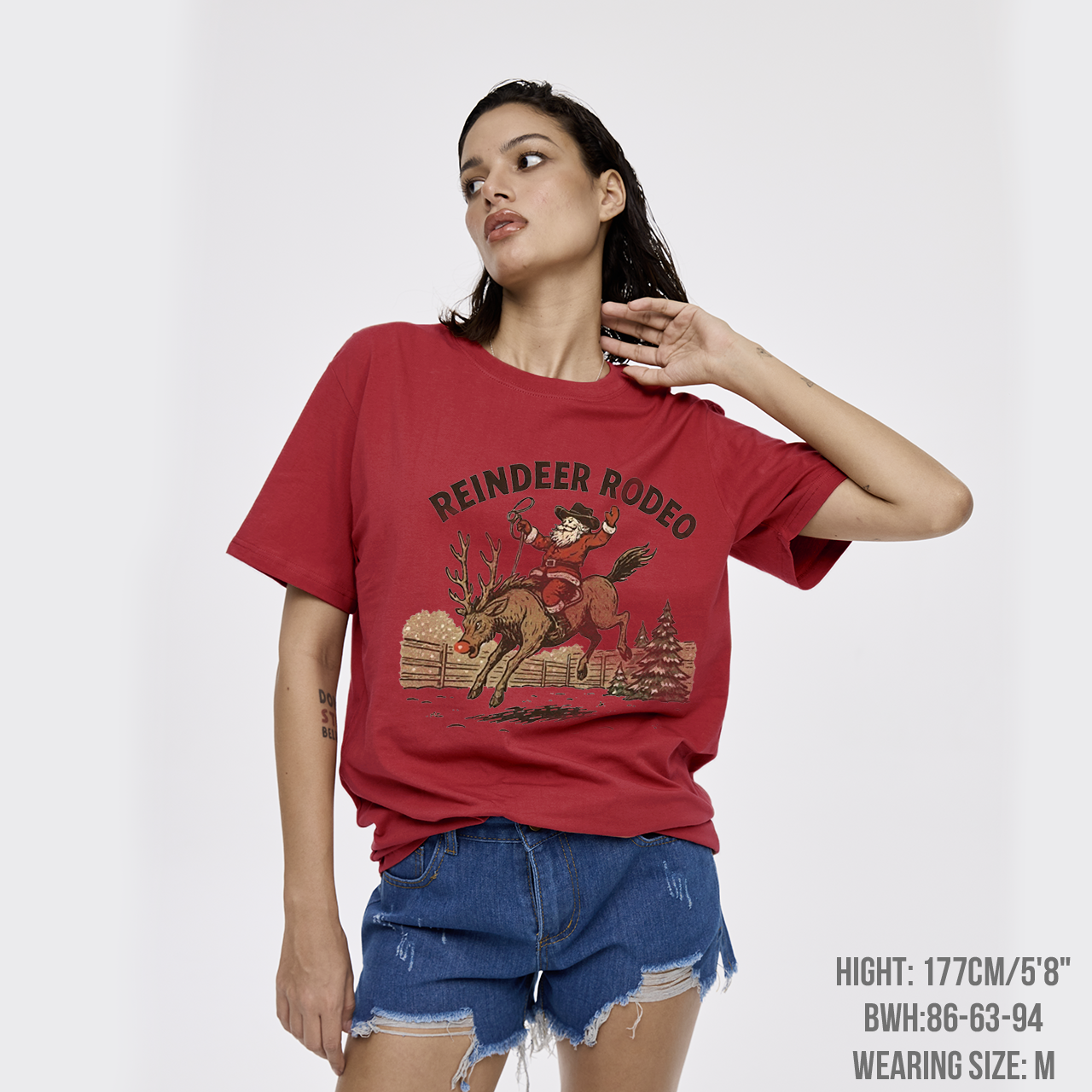 Reindeer Rodeo Santa Cowboy Christmas T-Shirts