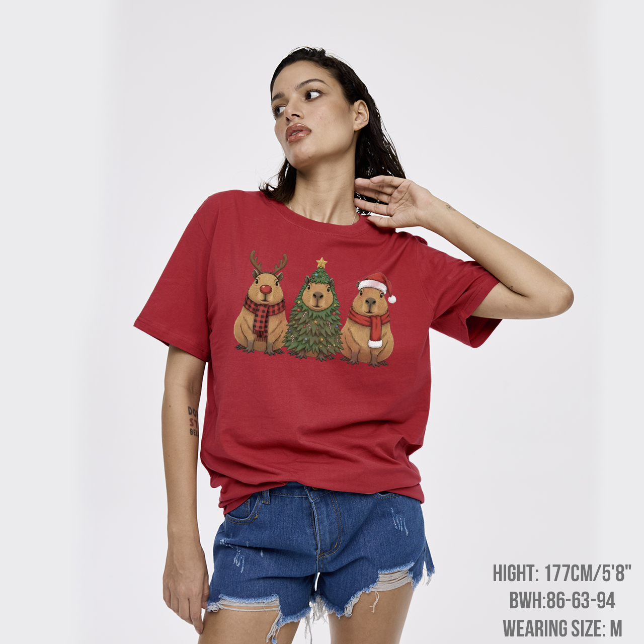 Santa Capybara Christmas T-Shirts