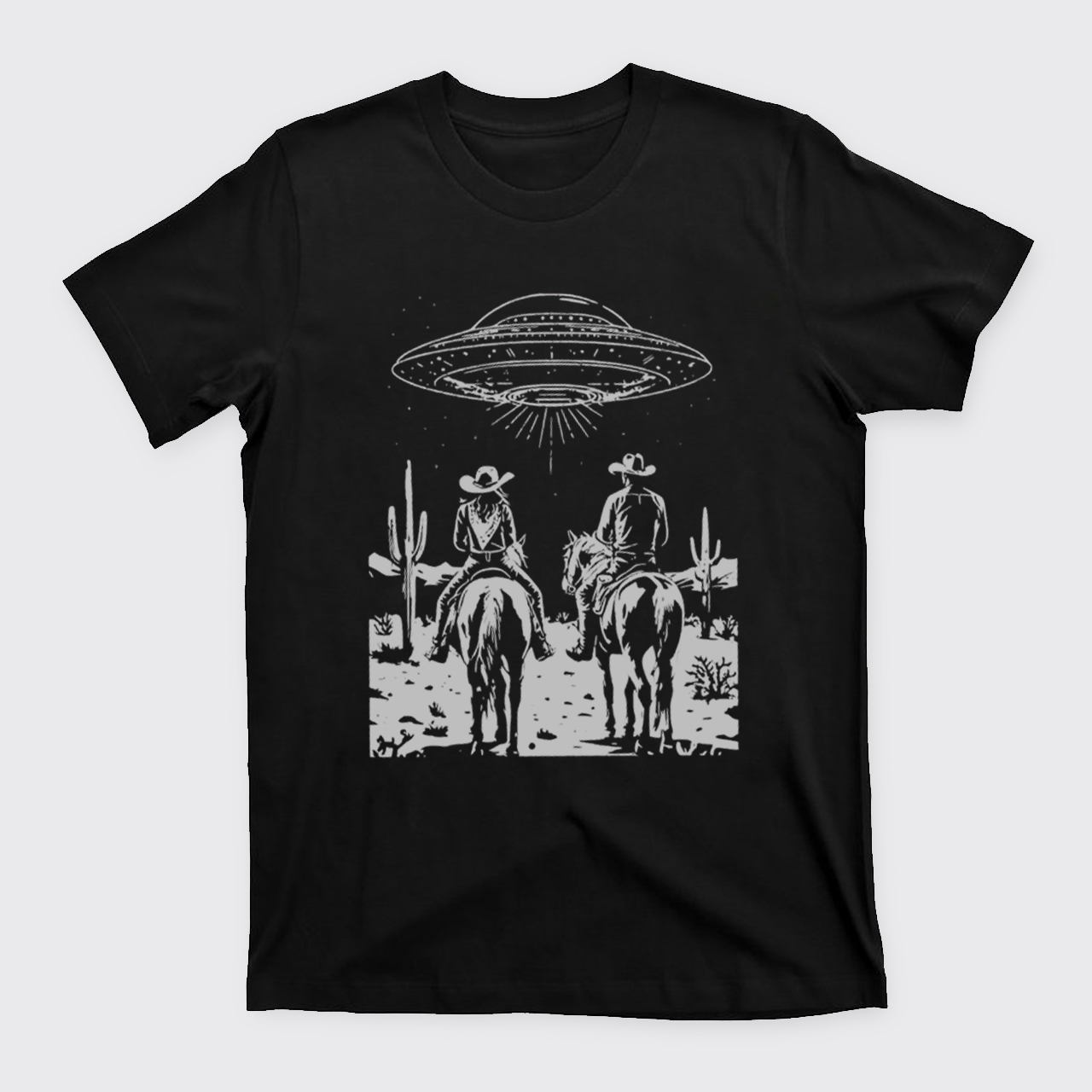 Retro Wild West Rodeo Couple T-Shirts