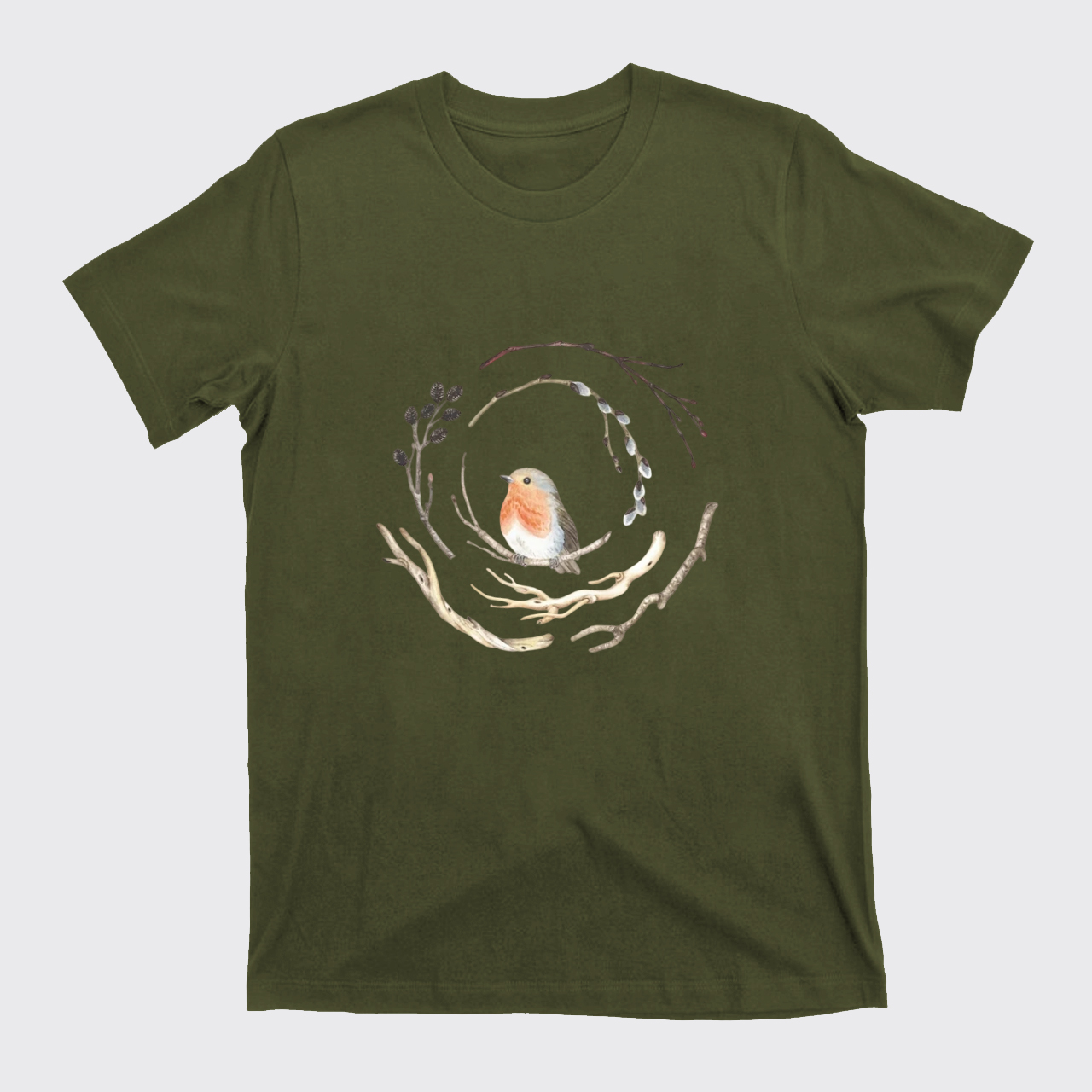 Watercolor Robin Bird T-Shirts