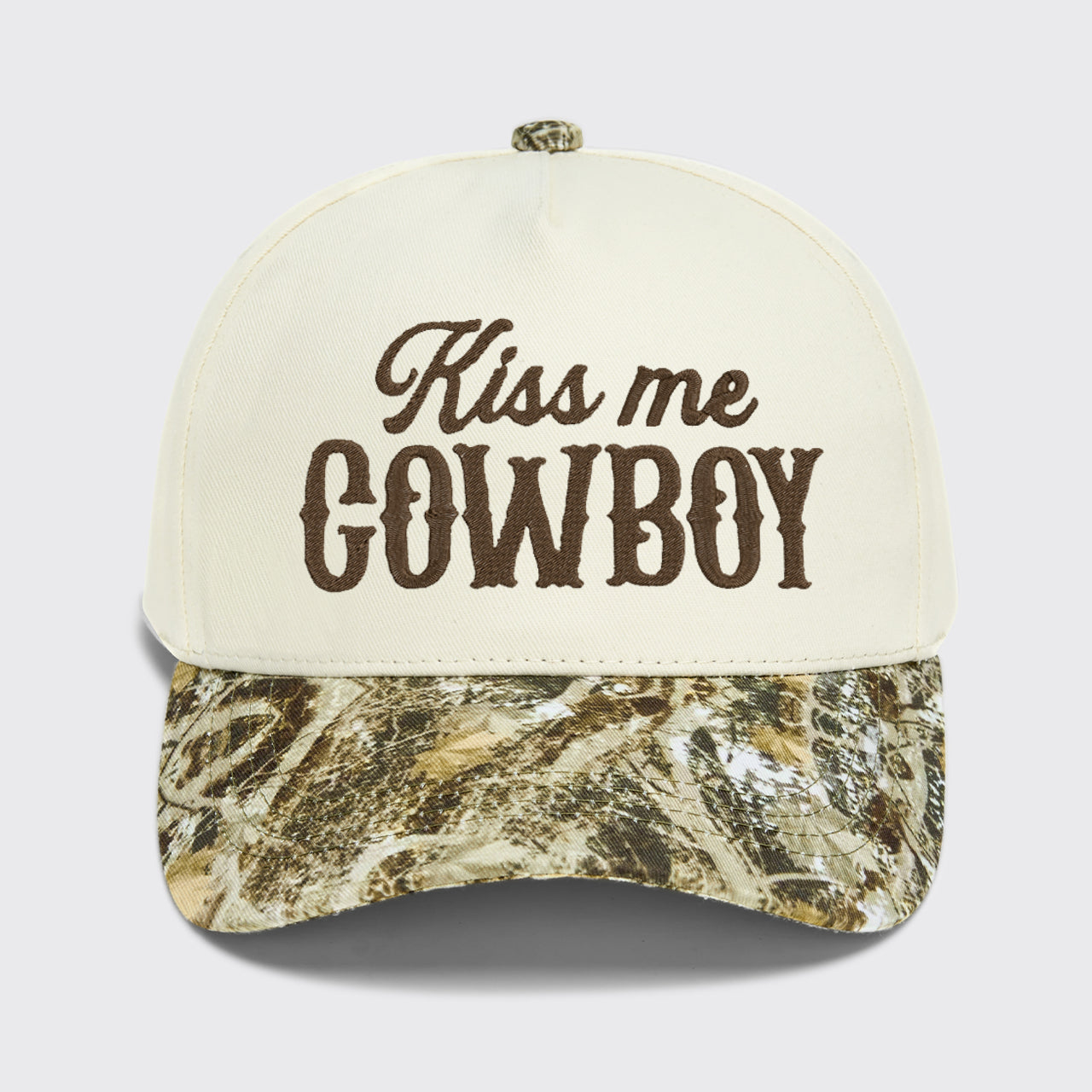 Kiss Me Cowboy Embroidered Baseball Cap
