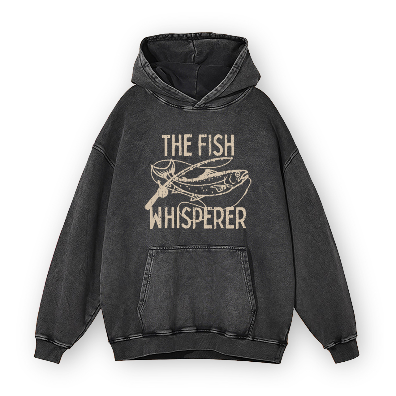 The Fish Whisperer Funny Fishing Garment-Dye Hoodies