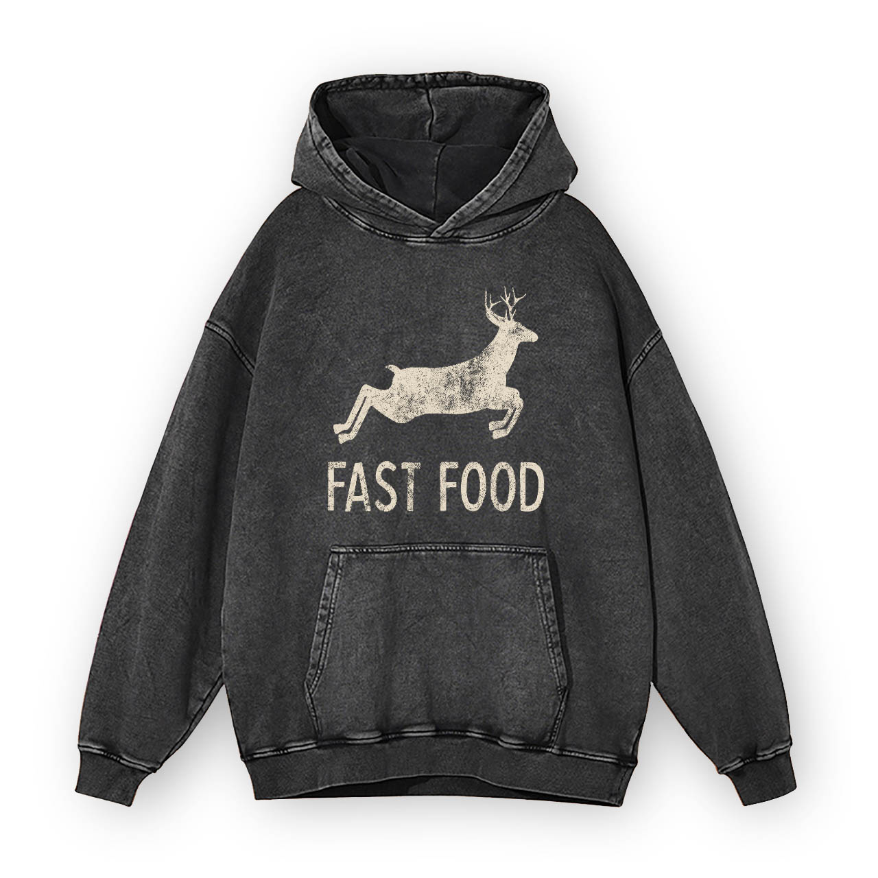 Fast Food Funny Hunting Garment-Dye Hoodies