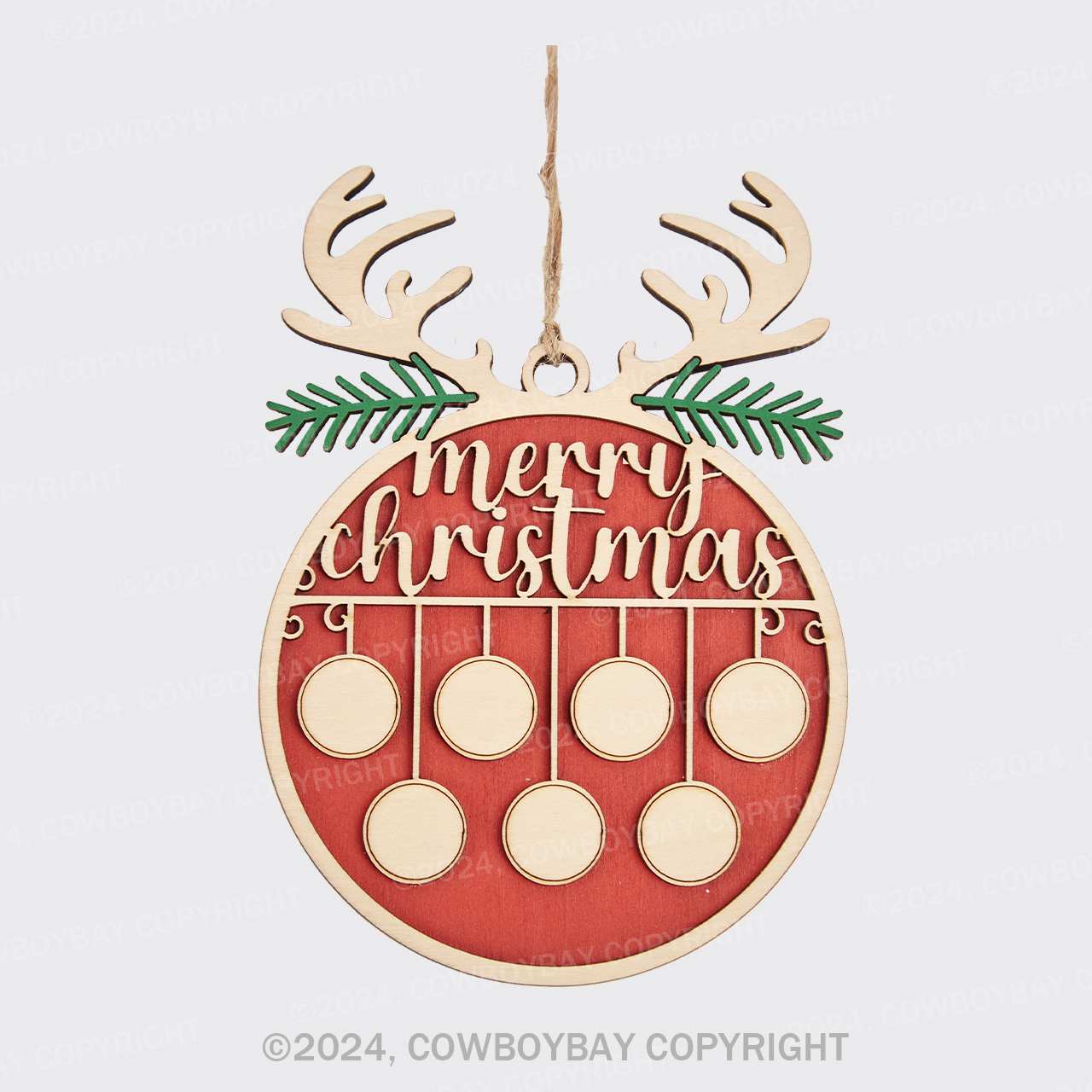 Personalized Wooden Elk Christmas Ornament