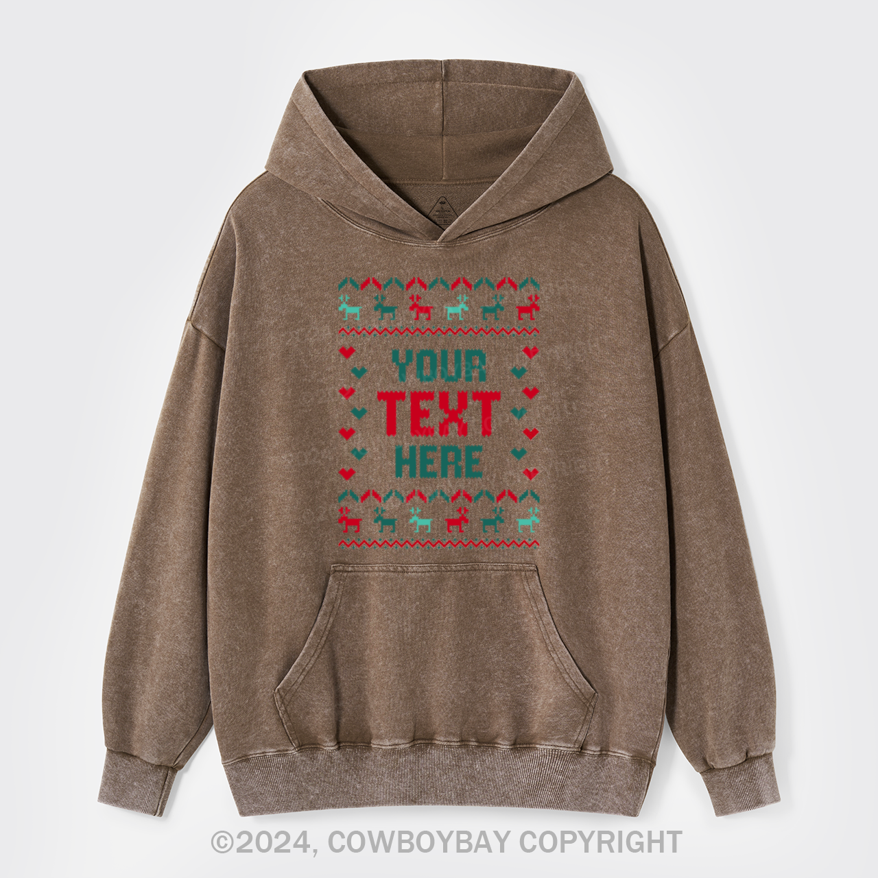 Personalized Name-This Is My Ugly Christmas Garment-Dye Hoodies