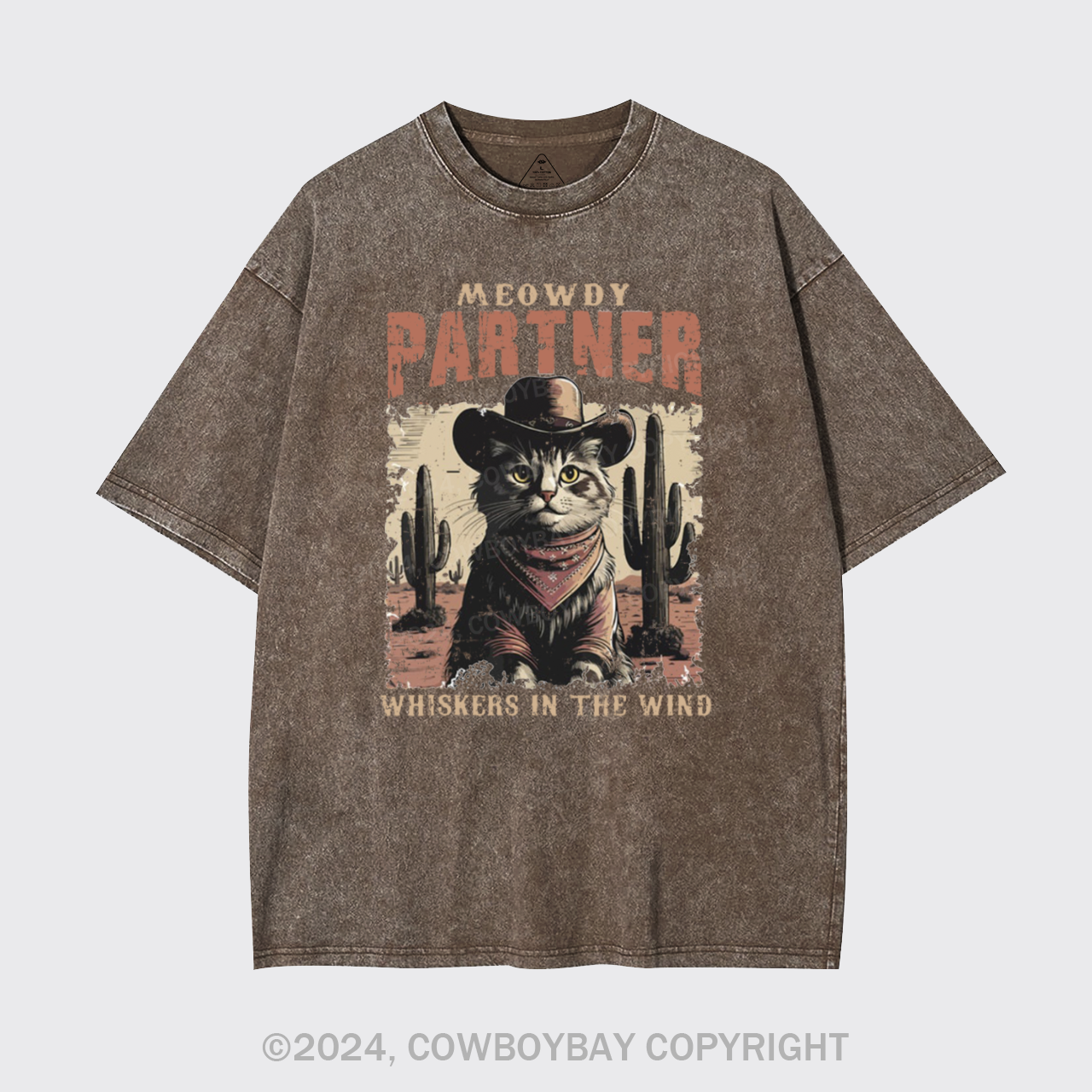 Meowdy Partner Cowboy Cat Garment-dye Tees