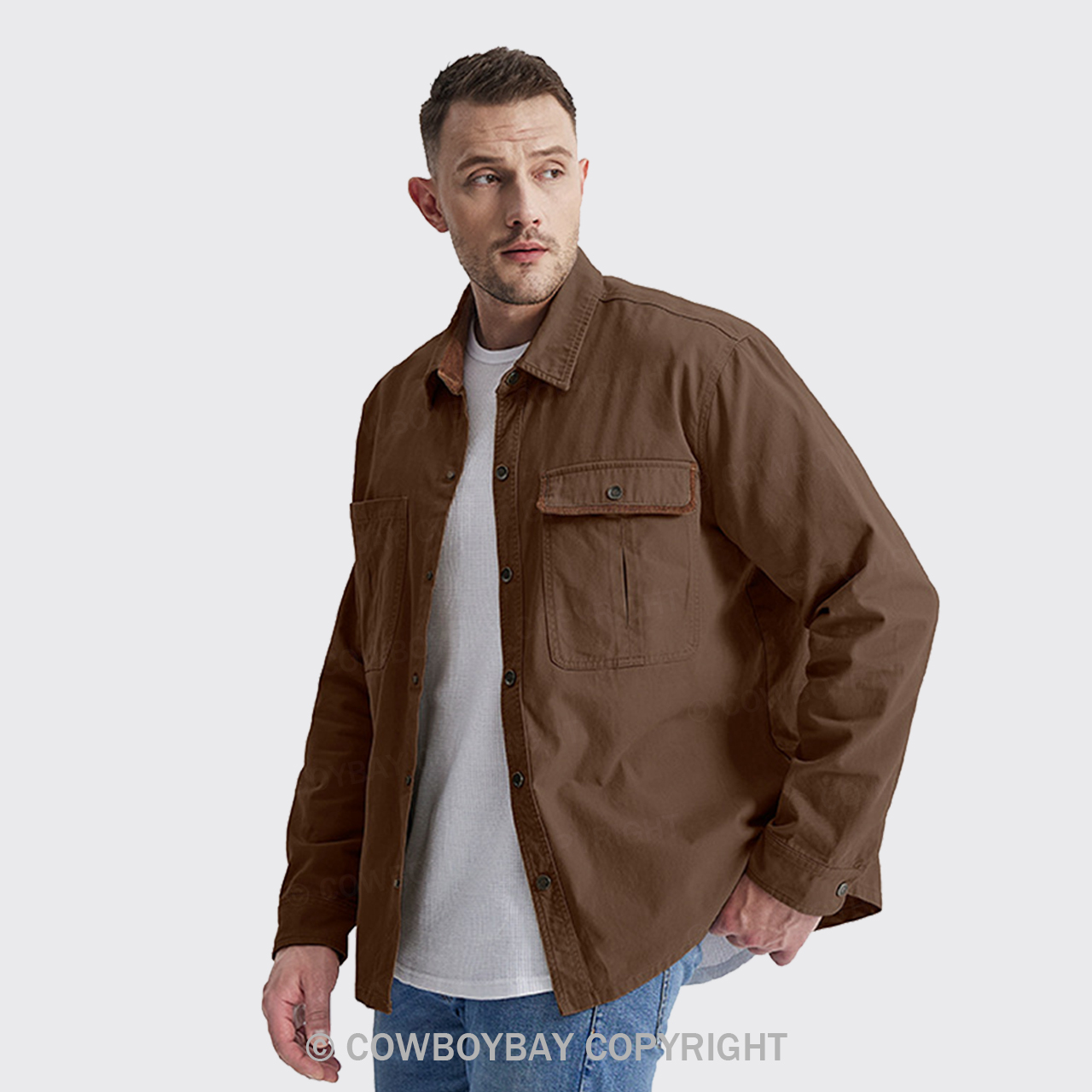 Brown Corduroy Washed Cotton Shirt