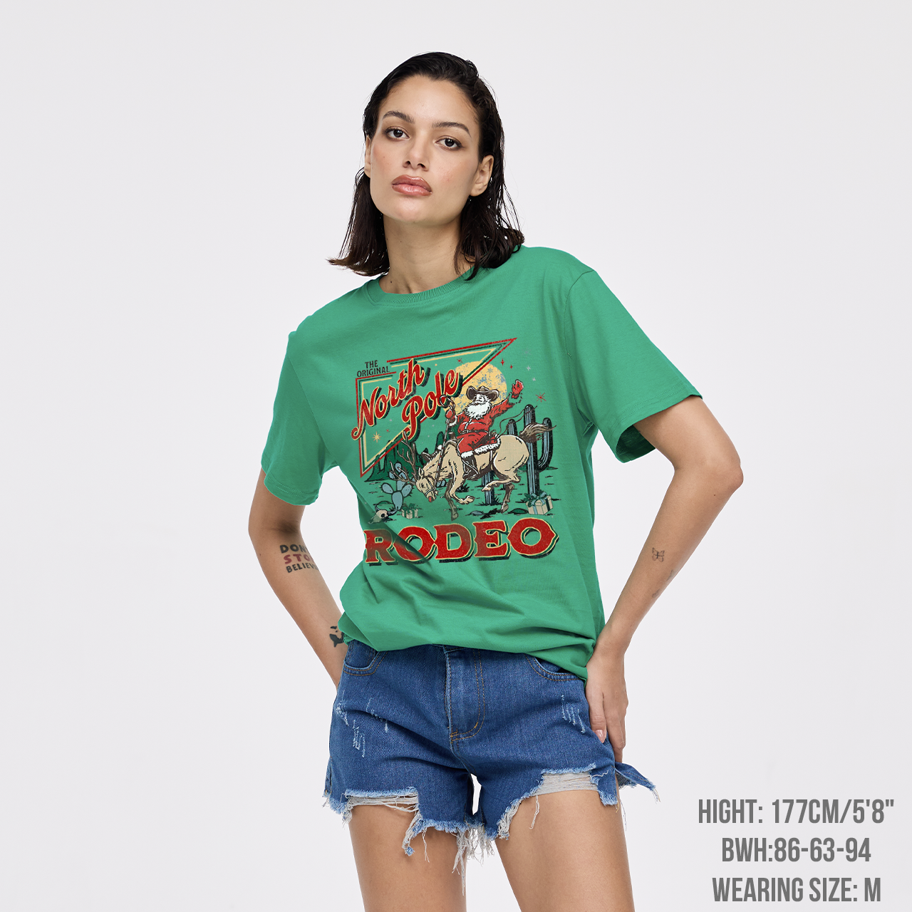 Retro North Pole Rodeo Cowboy Santa Christmas T-Shirts
