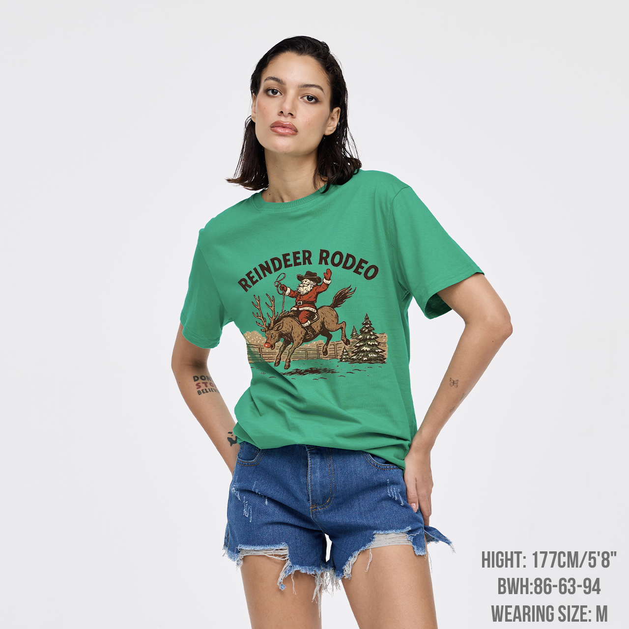 Reindeer Rodeo Santa Cowboy Christmas T-Shirts