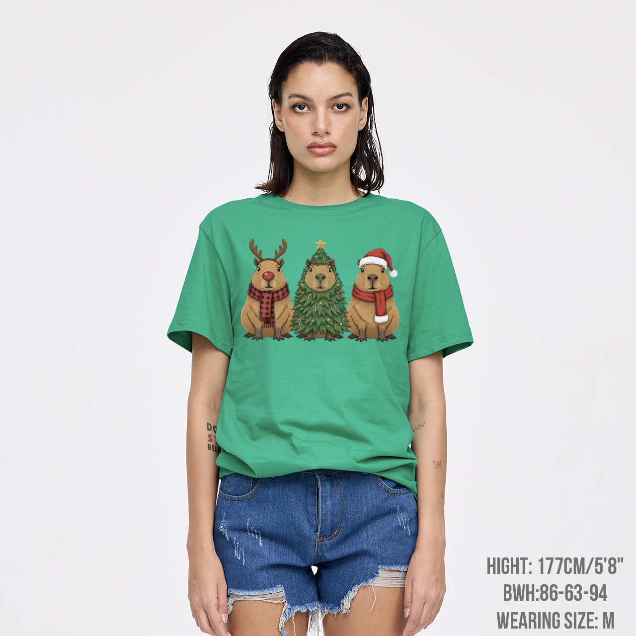Santa Capybara Christmas T-Shirts